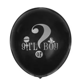 Шар латексный 12""мальчик или девочка?", набор 6 шт, цвет черный