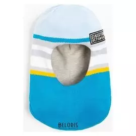 Шлем-капор для мальчика, цвет бирюзовый, размер 54-56