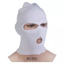 Шлем-маска 3 отверстия, цвет белый