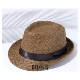 Шляпа мужская Minaku "Плетеная", размер 58, цвет коричневый