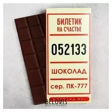 Шоколад молочный «Счастливый билет»: 85 г