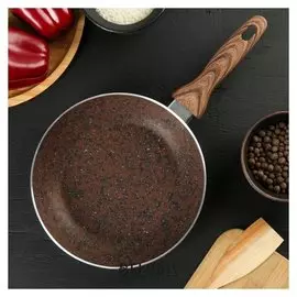 Сковорода 20 см Mountain Brown, антипригарное гранитное покрытие, ручка soft-touch, индукционное дно