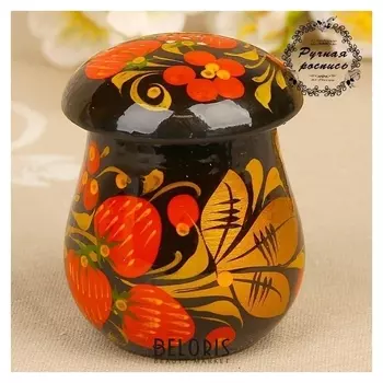Солонка «Гриб», 8×6 см, хохлома