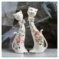 Статуэта "Коты сладкая парочка", цветная лепка, 30
