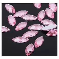 Стразы плоские эллипс, 7*15 мм, (Набор 20шт), цвет розовый