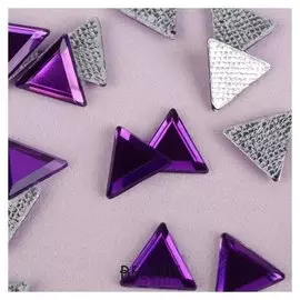 Стразы термоклеевые «Треугольник», 8 × 8 мм, 50 шт, цвет фиолетовый