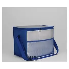 Сумка-термо, отдел на молнии, наружный карман, регулируемый ремень, цвет синий