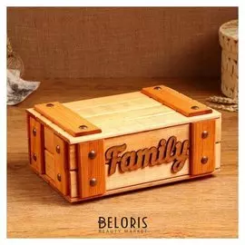 Сундук деревянный "Family", 23 х 16 х 10 см