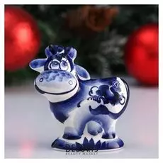 Сувенир бык "Гаврюшка", 9,5 см, гжель