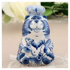 Сувенир «Кот повар», 5 см, гжель