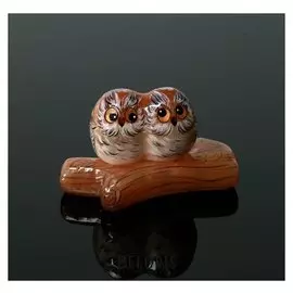Сувенир «Совушки на бревне», 9,5×6 см, селенит