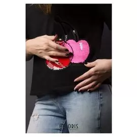 Термоаппликация двусторонняя «Вишни», с пайетками, 22 × 18 см, цвет красный/розовый
