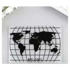 Трафарет для эмбосирования пластик "Карта мира" 10,5х14,8 см
