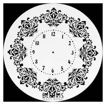 Трафарет пластик "Винтажные часы" D=25 см