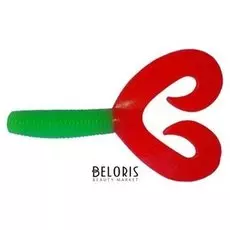 Твистер Helios Credo Double Tail 7,5 см Lime Red Hs-12-021 (Набор 7 шт)