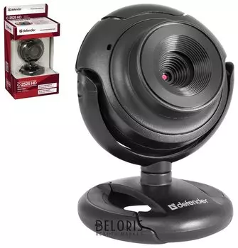Веб-камера DEFENDER C-2525HD, 2 Мп, микрофон, USB 2.0, регулируемое крепление, черная