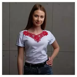 Воротник пришивной, 24,5 × 17 см, цвет бордовый