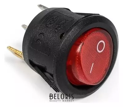 Выключатель клавишный с подсветкой, диаметр 23 мм, красный