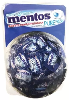 Жевательная резинка Mentos Pure Fresh (Ментос) "Свежая мята", сфера, 250 жевательных резинок, 85255