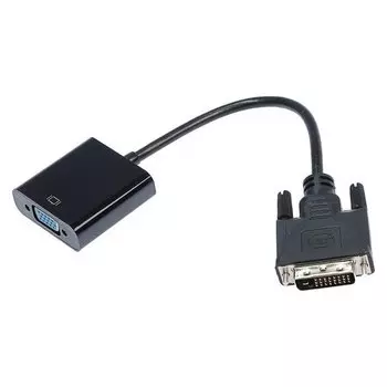 Адаптер Cablexpert A-dvid-vgaf-01, DVI 25(M)-vga(f), кабель 0.2 м, черный