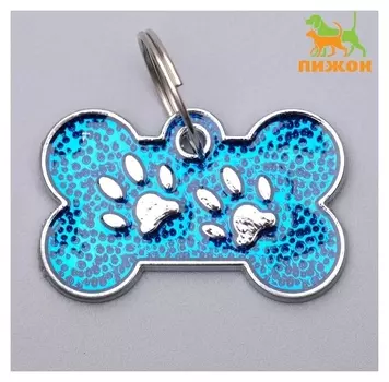 Адресник под гравировку текстурированный "Косточка с лапками", 3 х 1,5 см