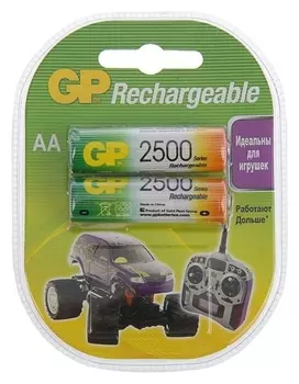 Аккумулятор GP, Ni-mh, AA, Hr6-2bl, 1.2в, 2500 мач, блистер, 2 шт.
