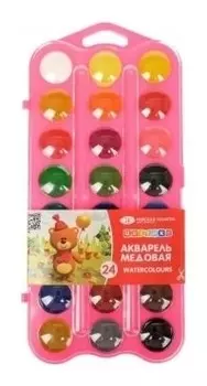 Акварель медовая, 24 цвета, без кисти