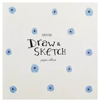 Альбом для рис/эскизов Kroyter 195х195,20л бл.тонир.90г,сшивк.flowers 00117