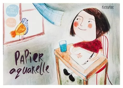 Альбом для рисов.акварелью Kroyter 30л а4,склейка,тв.подл,бл.160гдрузья 00018