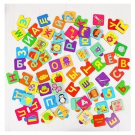 Алфавит русский Пазл деревянные фрагменты