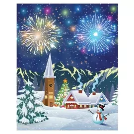 Алмазная мозаика 30×40 см, C подрамником, с полным заполнением, 31 цв. «Новогодние салюты»
