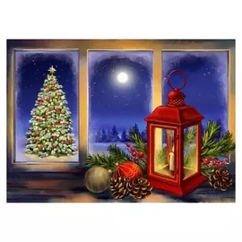 Алмазная мозаика 30×40 см, с подрамником, с частичным заполнением, 20 цв. «Предновогодний вечер»