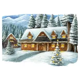 Алмазная мозаика 30×40 см, с подрамником, с полным заполнением, 32 цв. «Дом в хвойном лесу»