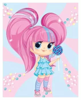 Алмазная мозаика для детей «Девочка с леденцом» 20х25 см