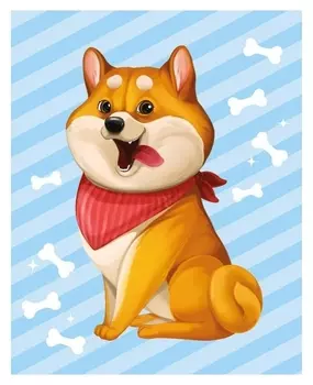 Алмазная мозаика для детей «Пушистая собачка» 20х25 см