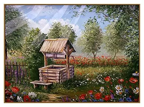 Алмазная мозаика «Колодец», 22 цвета