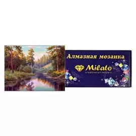 Алмазная мозаика «Лесная речка» 40х30 см, 38 цветов