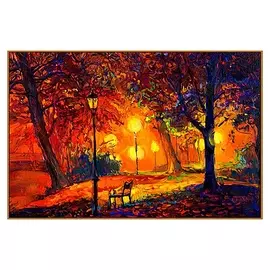 Алмазная мозаика "Осенний сквер", 33 цвета