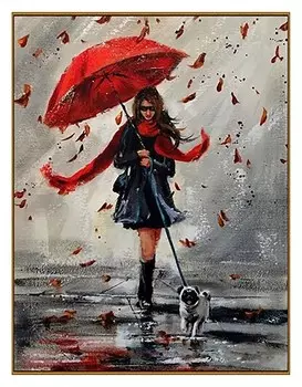 Алмазная мозаика «Под зонтом», 35 цветов