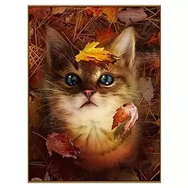 Алмазная мозаика "В осенних листьях", 29 цветов