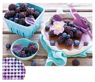 Алмазная вышивка круглыми стразами с частичным заполнением «Ягоды», 27 х 44 см. набор для творчества