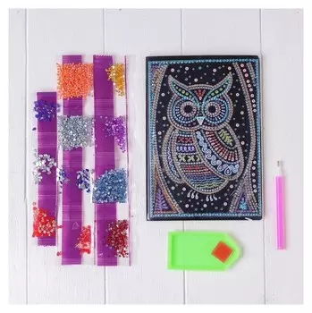 Алмазная вышивка на блокноте «Сова» 50 стр