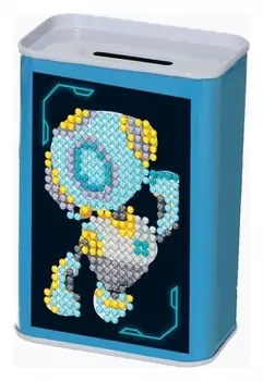 Алмазная вышивка на копилке «Космический робот»