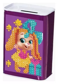 Алмазная вышивка на копилке «Милая зайка»