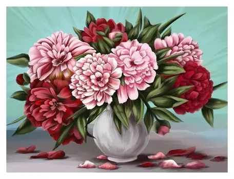 Алмазная вышивка на раме 30x40 с полным заполнением «Пионы»