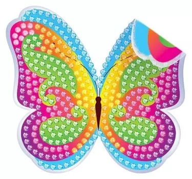 Алмазная вышивка наклейка для детей «Бабочка», 10 х 10 см. набор для творчества