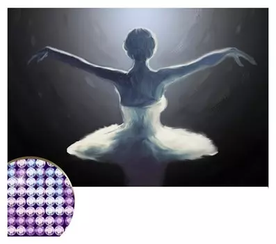 Алмазная вышивка с частичным заполнением «Балерина», 20 х 30 см на холсте. набор для творчества