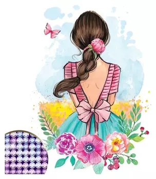 Алмазная вышивка с частичным заполнением «Девушка», 15 х 21 см, холст. набор для творчества