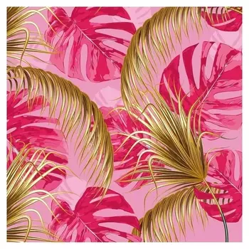 Алмазная вышивка с частичным заполнением «Листики» 20х20 см, на раме