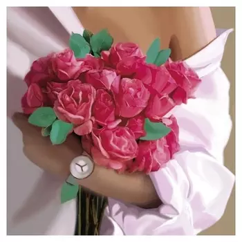 Алмазная вышивка с частичным заполнением «Нежность» 20х20 см, на раме